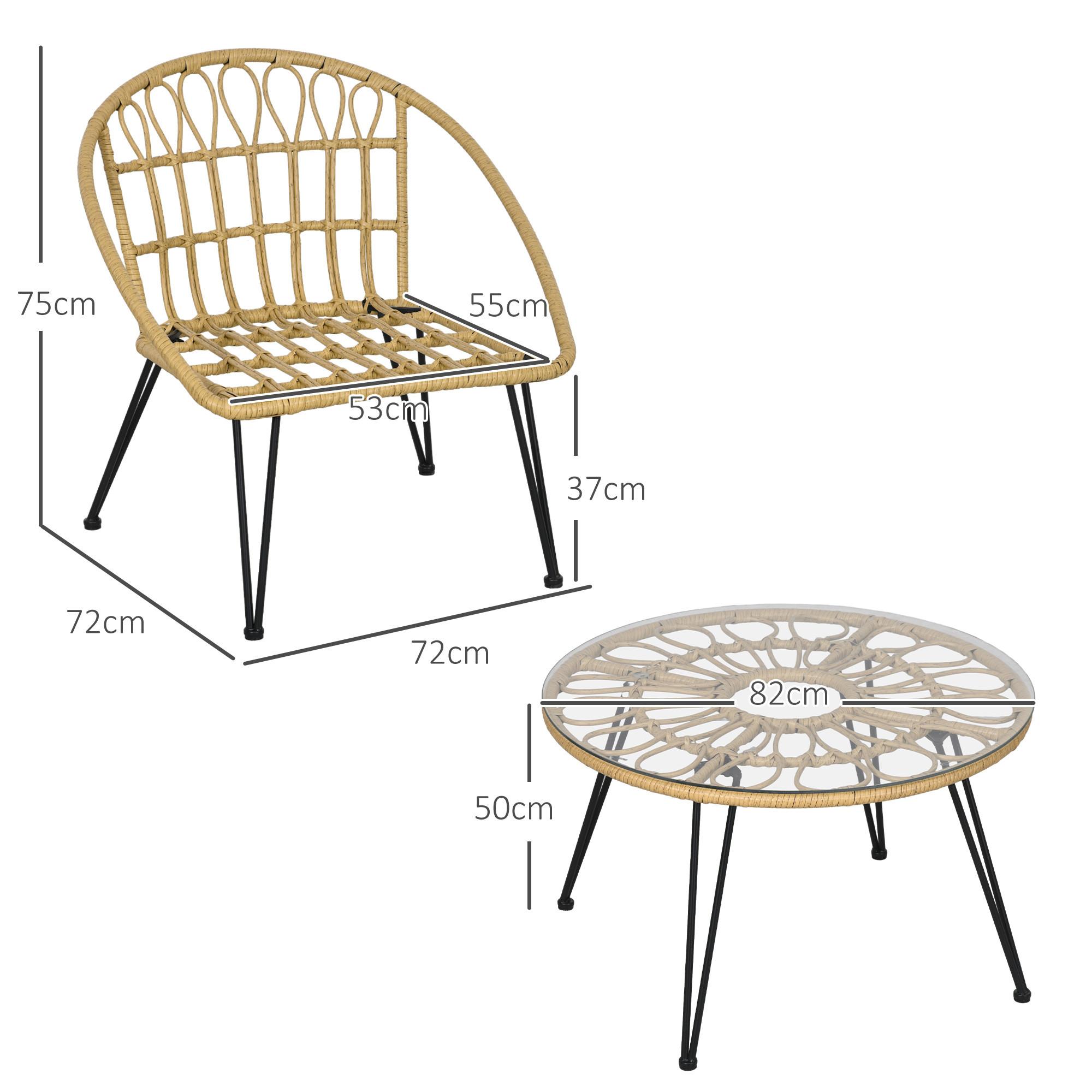 Outsunny Rattan Gartenmöbel-Set  