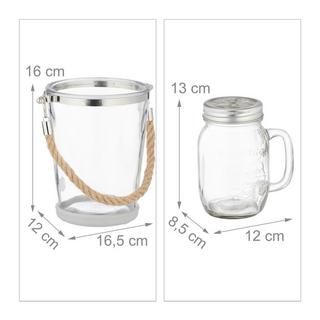 B2X 4 bicchieri con coperchi e cannucce, incluso secchiello per il ghiaccio 4 bicchieri con coperchio e cannucce incl. secchiello per il ghiaccio 