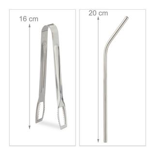 B2X 4 bicchieri con coperchi e cannucce, incluso secchiello per il ghiaccio 4 bicchieri con coperchio e cannucce incl. secchiello per il ghiaccio 