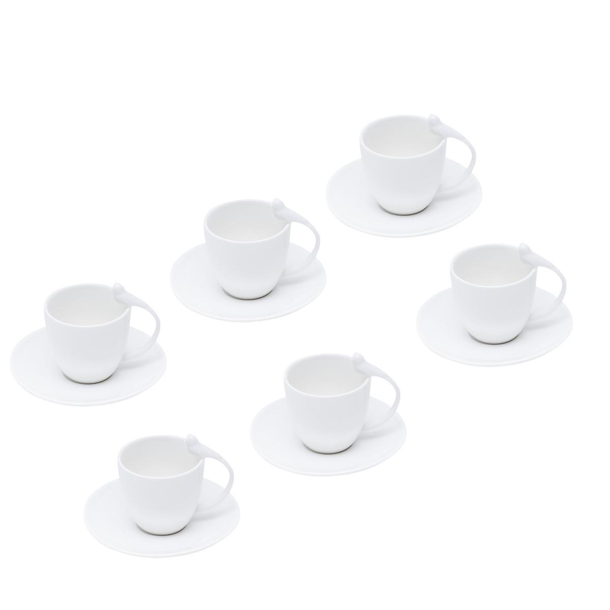 Wolff Lot de 6 tasses et soucoupes Oiseaux  