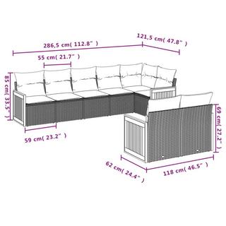 VidaXL Ensemble de canapés de jardin rotin synthétique  