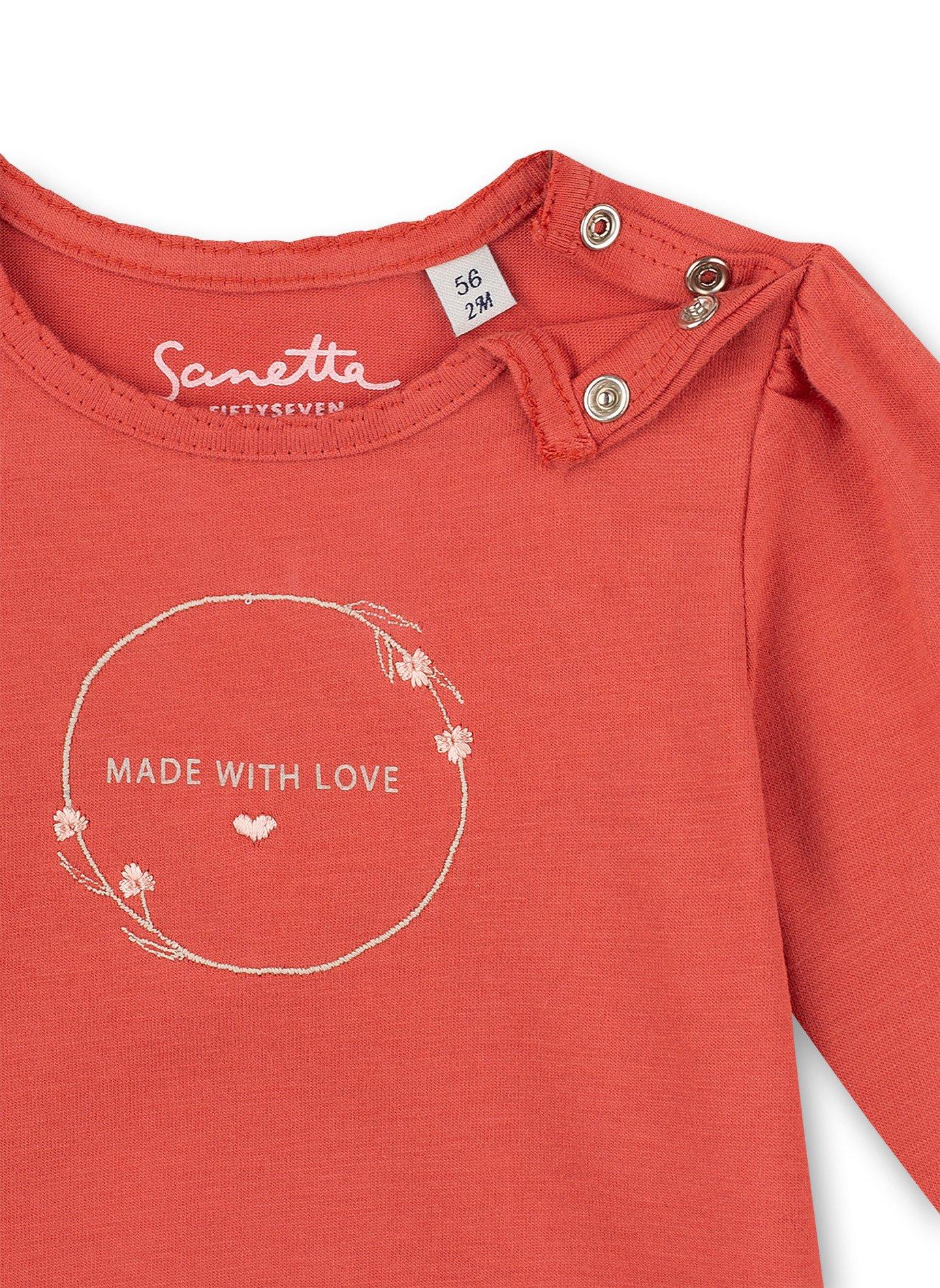 Sanetta Fiftyseven  Baby Mädchen-Shirt langarm Family Stork Rot 