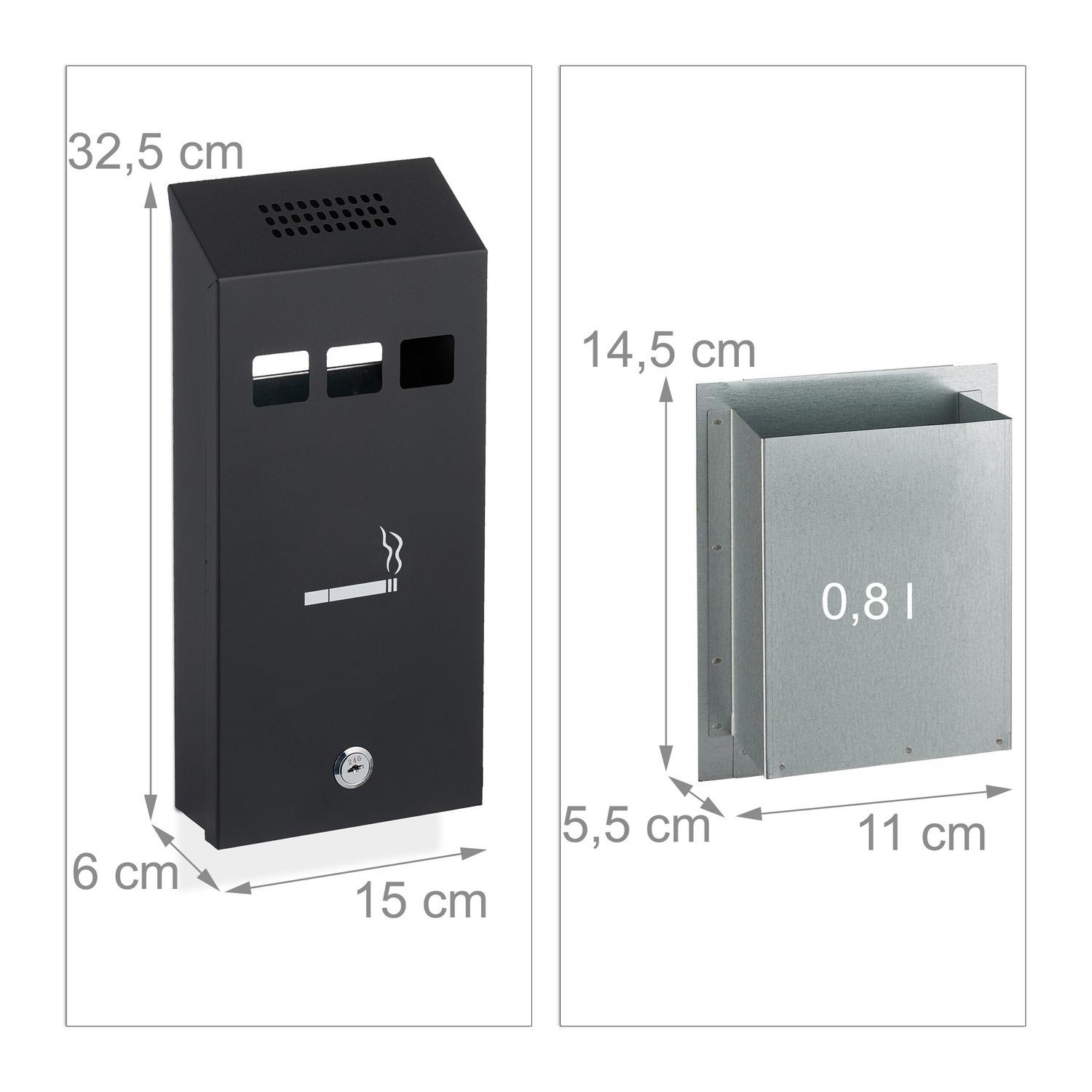 Northio Cendrier mural noir  