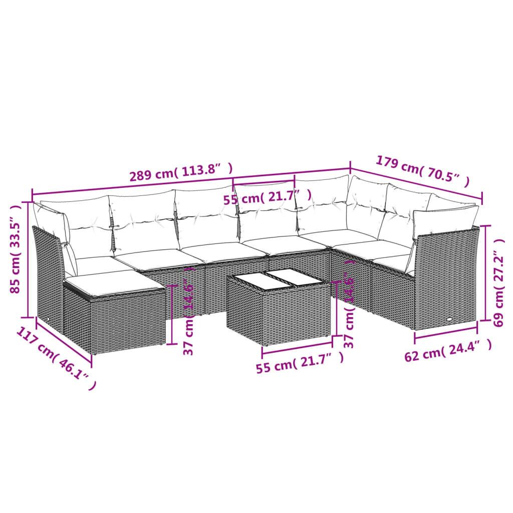 VidaXL Ensemble de canapés de jardin rotin synthétique  