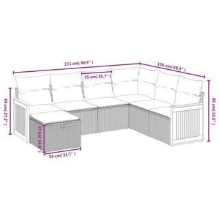 VidaXL Garten sofagarnitur poly-rattan  