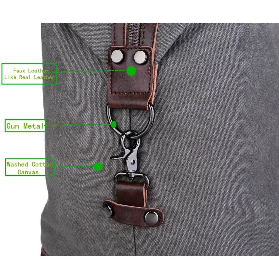 Only-bags.store Vintage Canvas PU Leder Unisex Reisetasche  