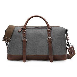 Only-bags.store  Vintage Canvas PU Leder Unisex Handgepäck Reisetasche Sporttasche Weekender Tasche für Kurztrip 