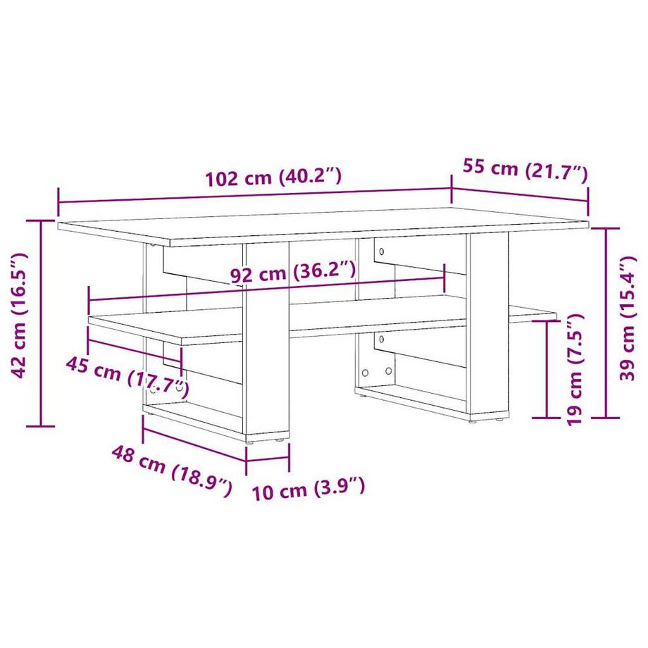 VidaXL Table basse bois d'ingénierie  
