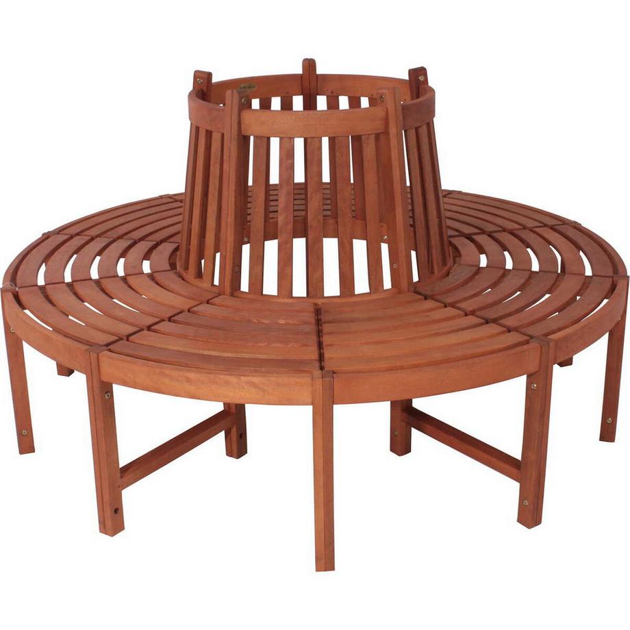 Gartenbank Fontana Eukalyptus natur rund 160