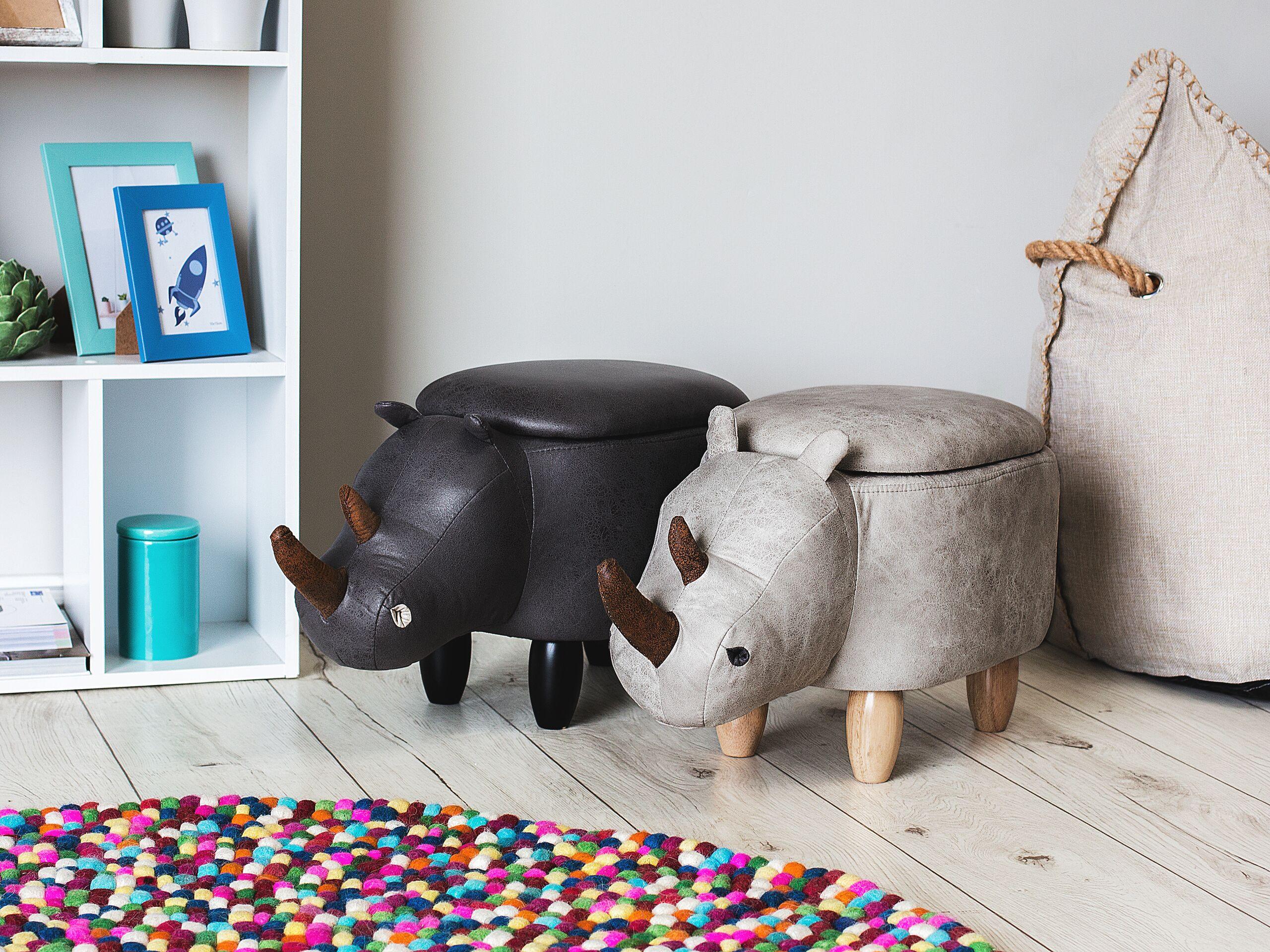 Beliani Hocker aus Kunstleder Modern RHINO  