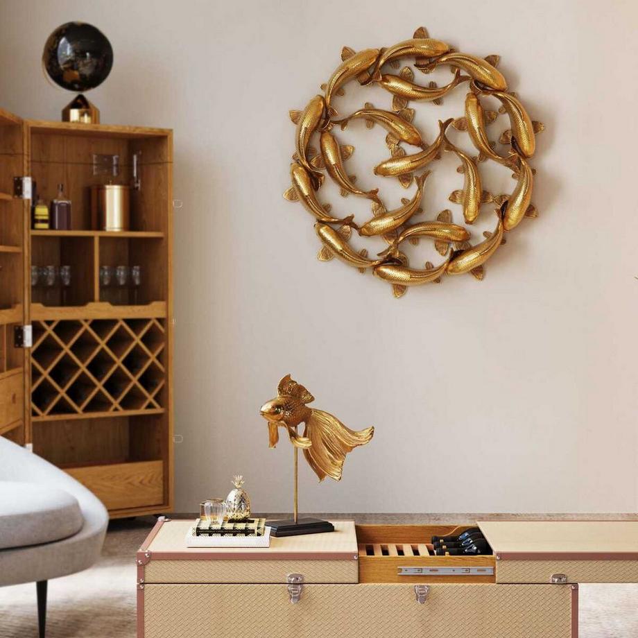 KARE Design  Objet mural School of Koi Gold rond 102 