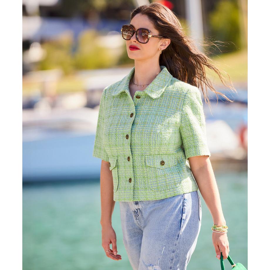 Joe Browns Kurzarm Knopfleiste Cropped Jacke  