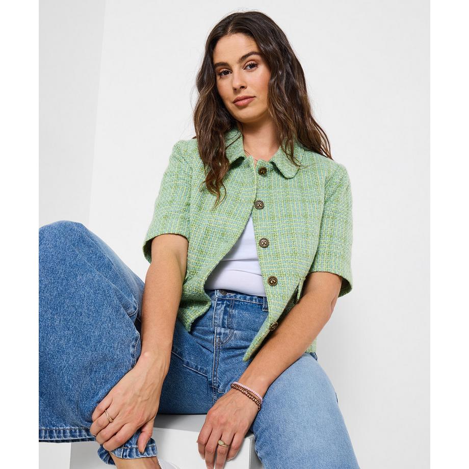 Joe Browns Kurzarm Knopfleiste Cropped Jacke  