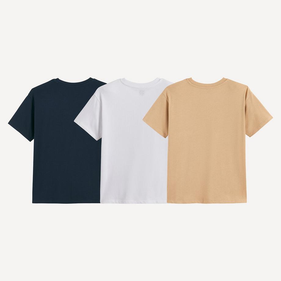 La Redoute Collections  3er-Set T-Shirts mit kurzen Ärmeln und Rundhalsausschnitt 