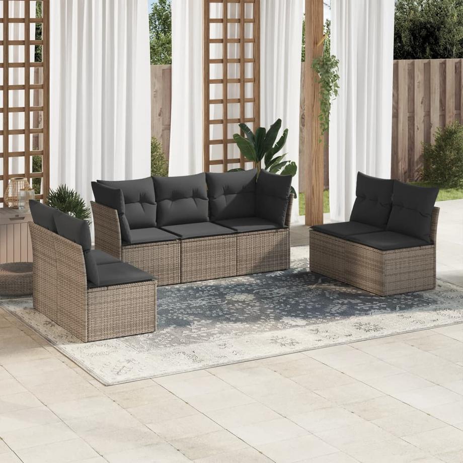 VidaXL set divano da giardino Polirattan  