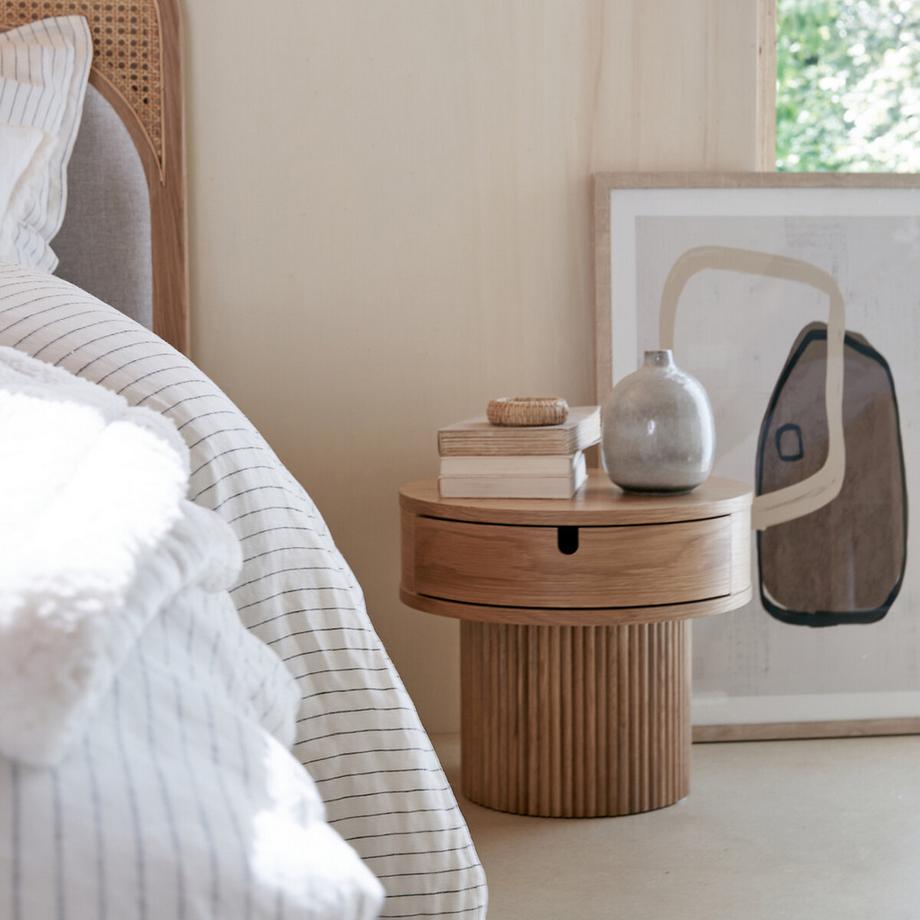 La Redoute Intérieurs Nachttisch Tamita mit gerilltem Fuss und 1 Schublade  