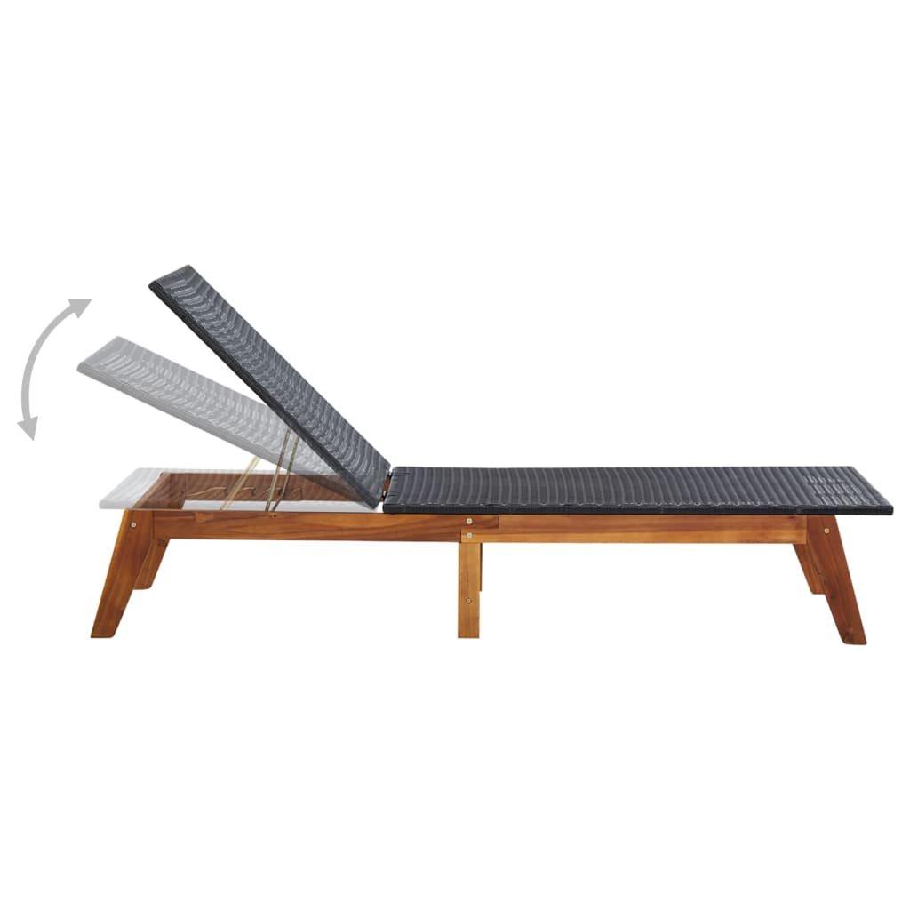 VidaXL Chaise longue rotin synthétique  