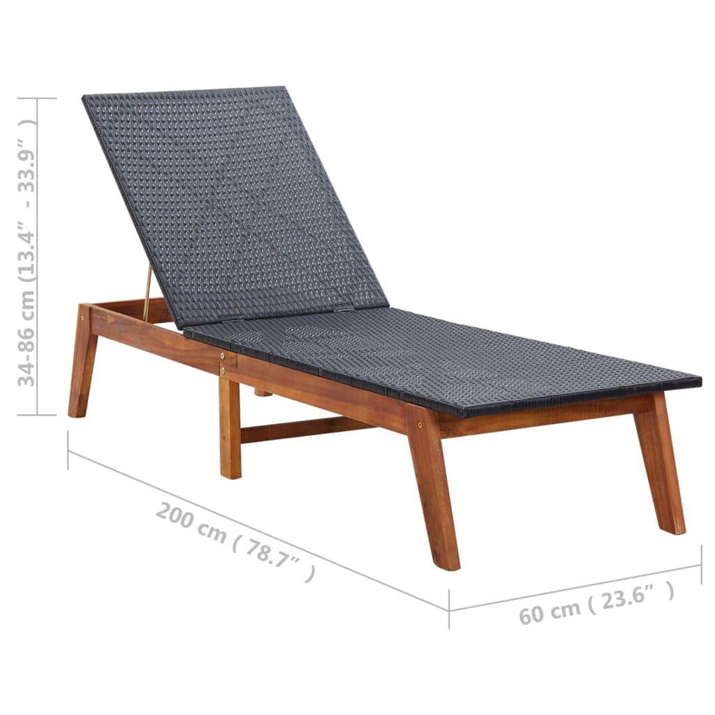 VidaXL Chaise longue rotin synthétique  