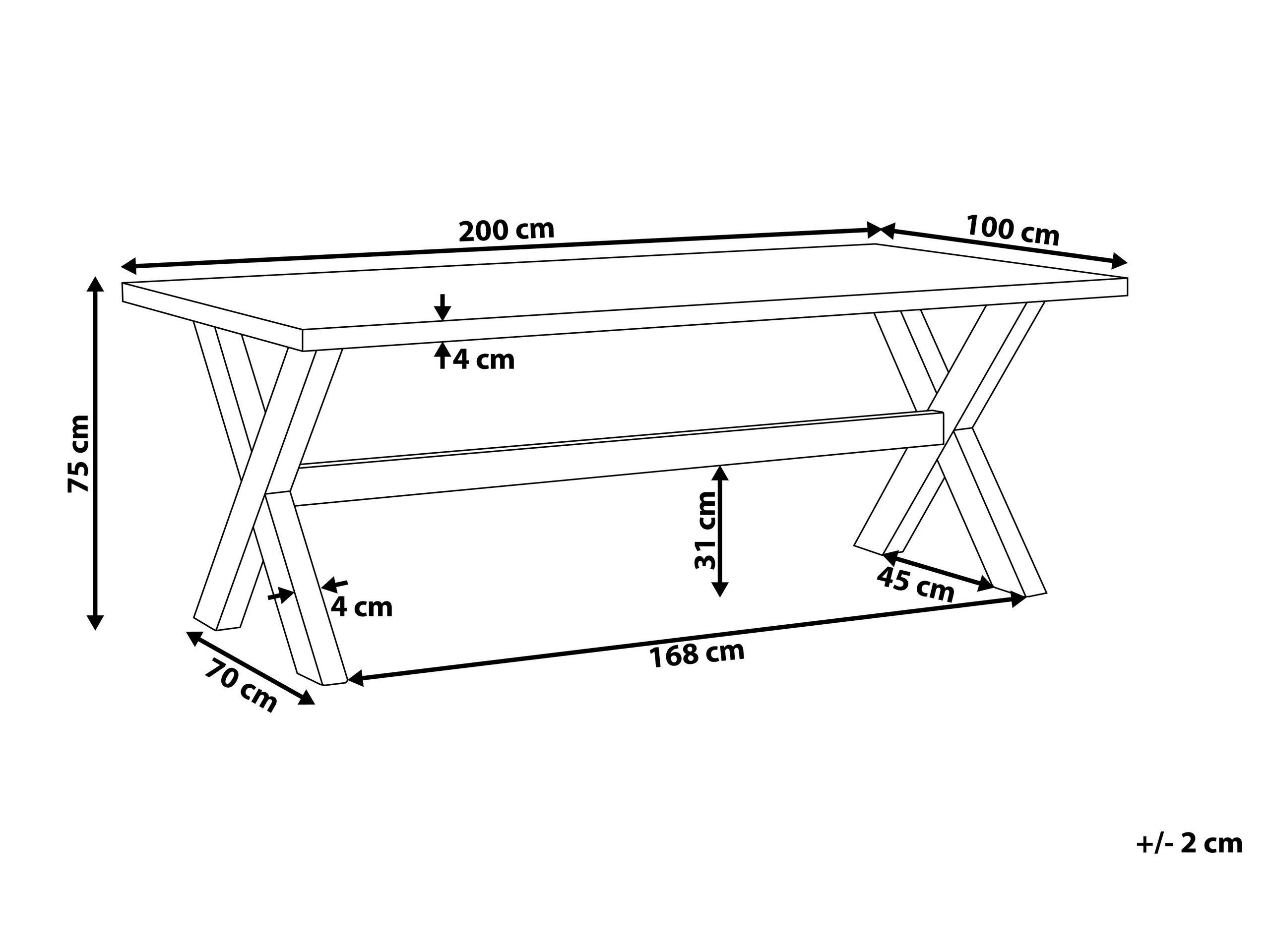 Beliani Table de jardin en Fibre-ciment Industriel OLBIA  