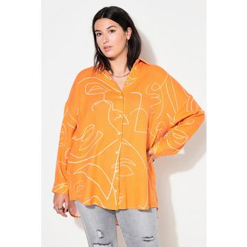 Camicia dal taglio oversize in mussola con stampa e maniche lunghe