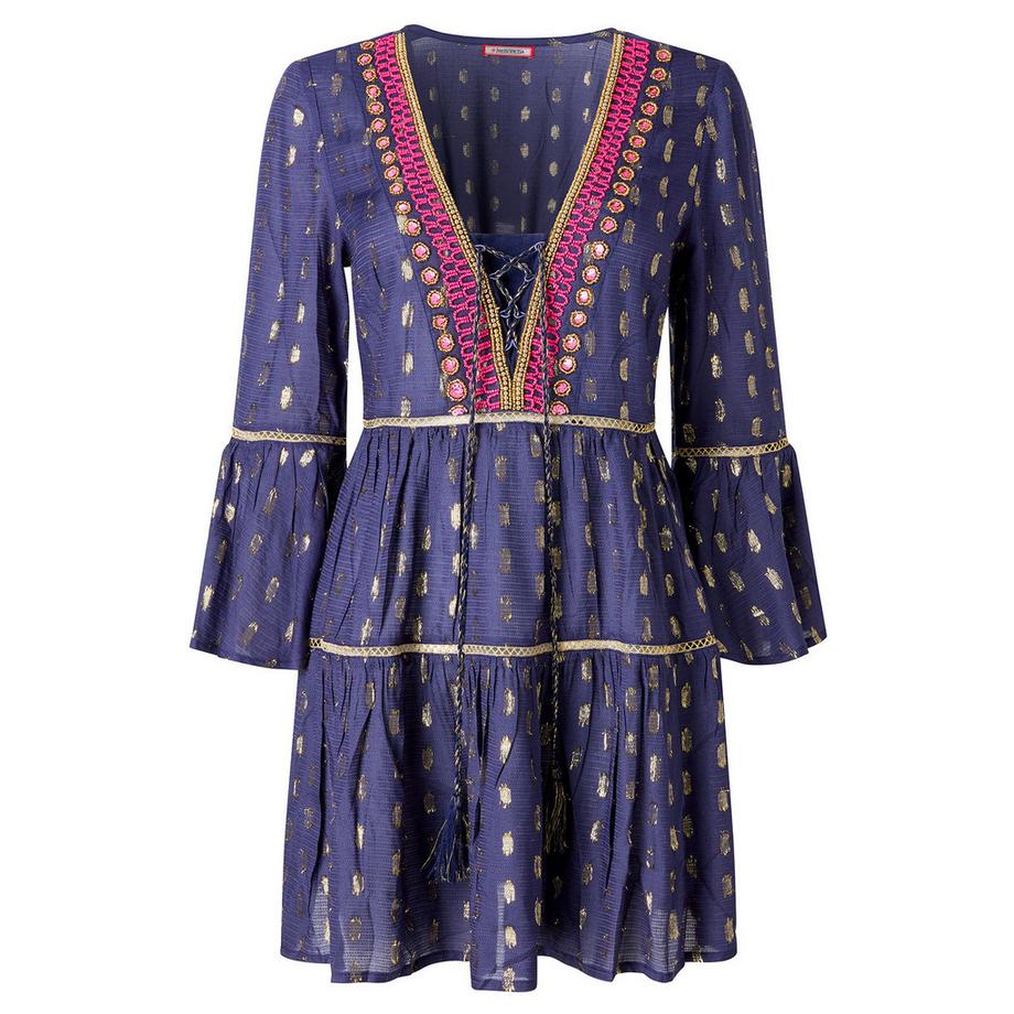 Joe Browns Robe Tunique Col V à Lacets et Perles  