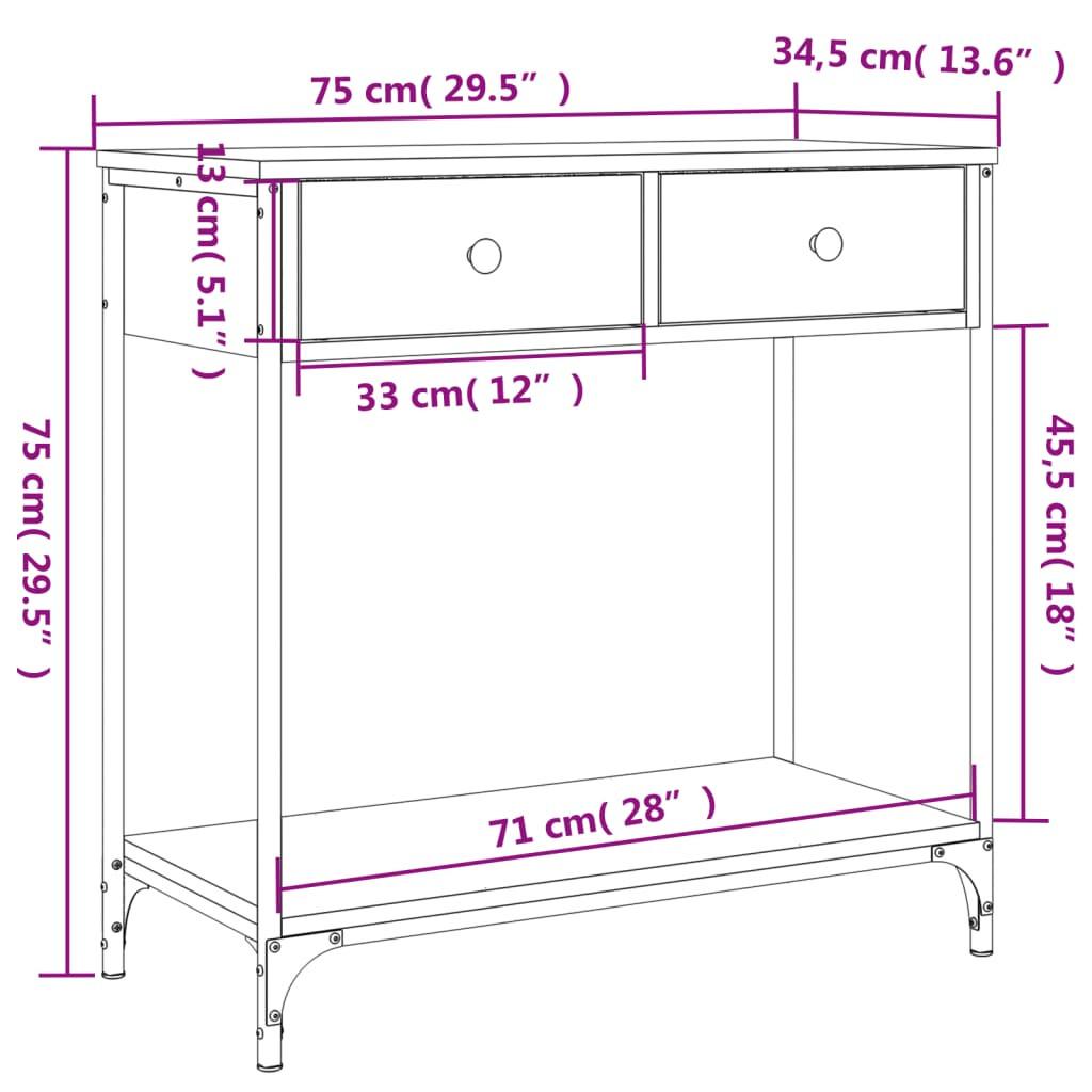 VidaXL Table console bois d'ingénierie  