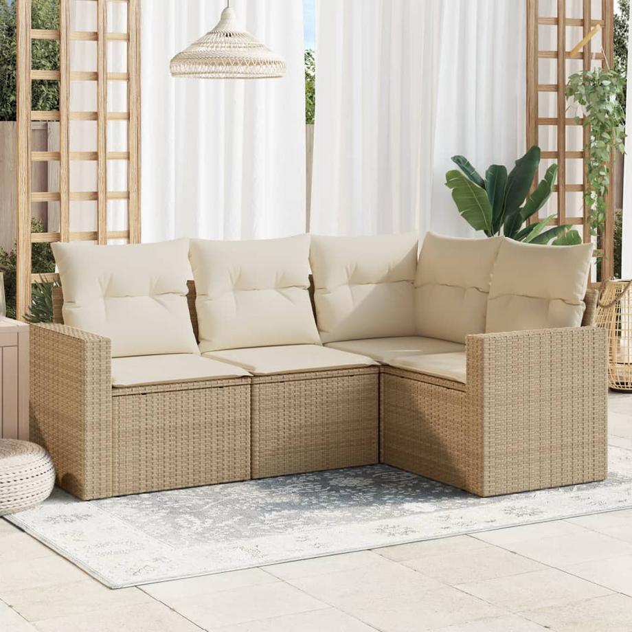 VidaXL Ensemble de canapés de jardin rotin synthétique  