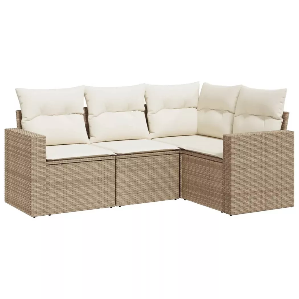 VidaXL - Garten sofagarnitur poly-rattan, One Size, Beige
