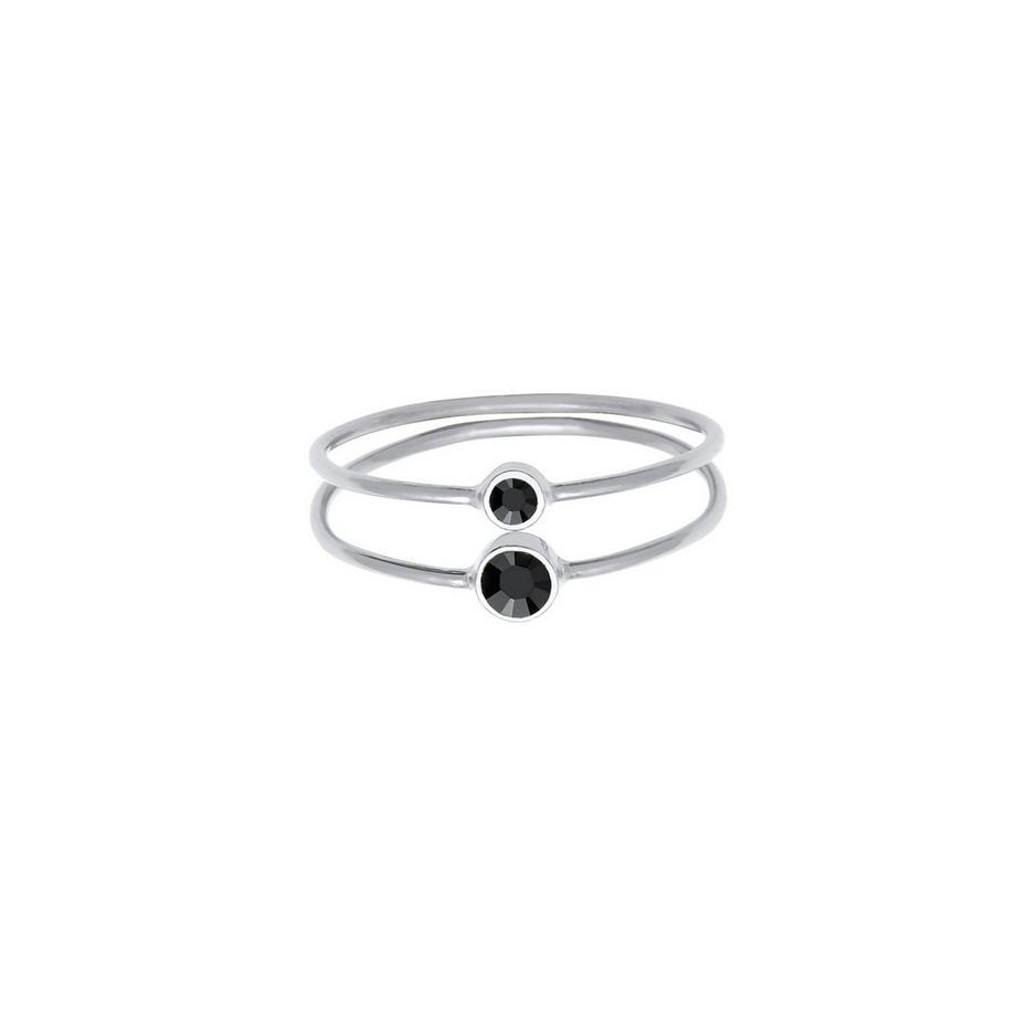 Elli  Bague Ensemble De 2 Avec Cristaux 