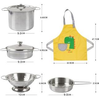 Activity-board  Accessoires de cuisine pour enfants, jeu de nourriture en bois, ensemble de cuisine en acier inoxydable, jouet pour enfants 