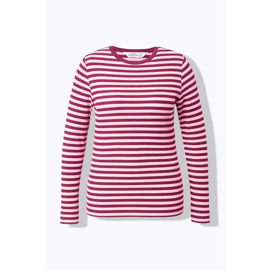 Studio Untold T-shirt Slim Shape Rigato Jersey Costine Maniche Lunghe  