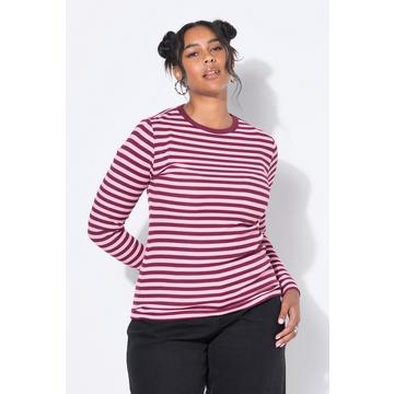 T-shirt dal taglio aderente in jersey a righe con maniche lunghe