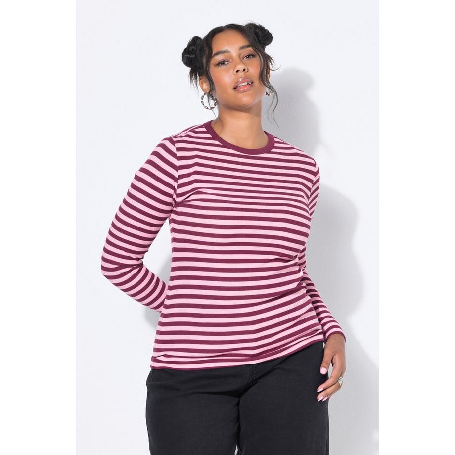 Studio Untold T-shirt Slim Shape Rigato Jersey Costine Maniche Lunghe  