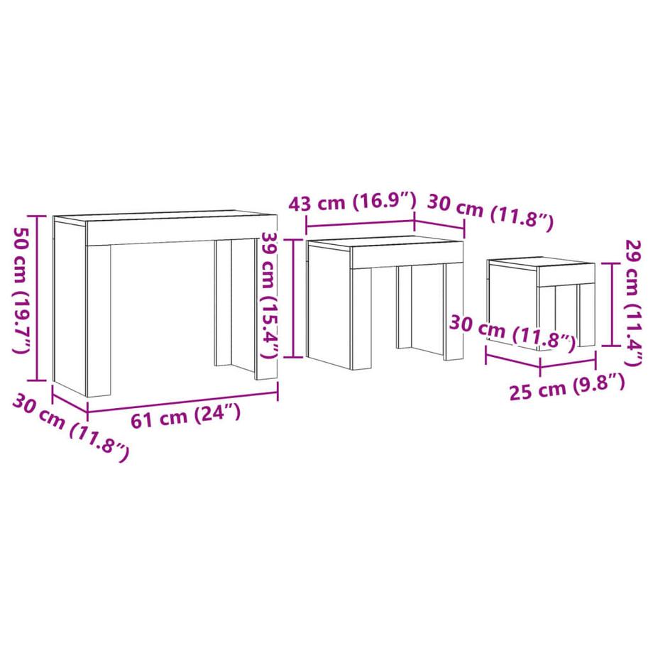 VidaXL Satztisch holzwerkstoff  
