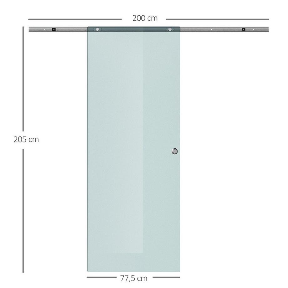 Northio  Porte Coulissante En Verre Porte Coulissante Porte Vitrée Pour Porte De Chambre, Verre Mat, 775/900/1025X2050 Mm 