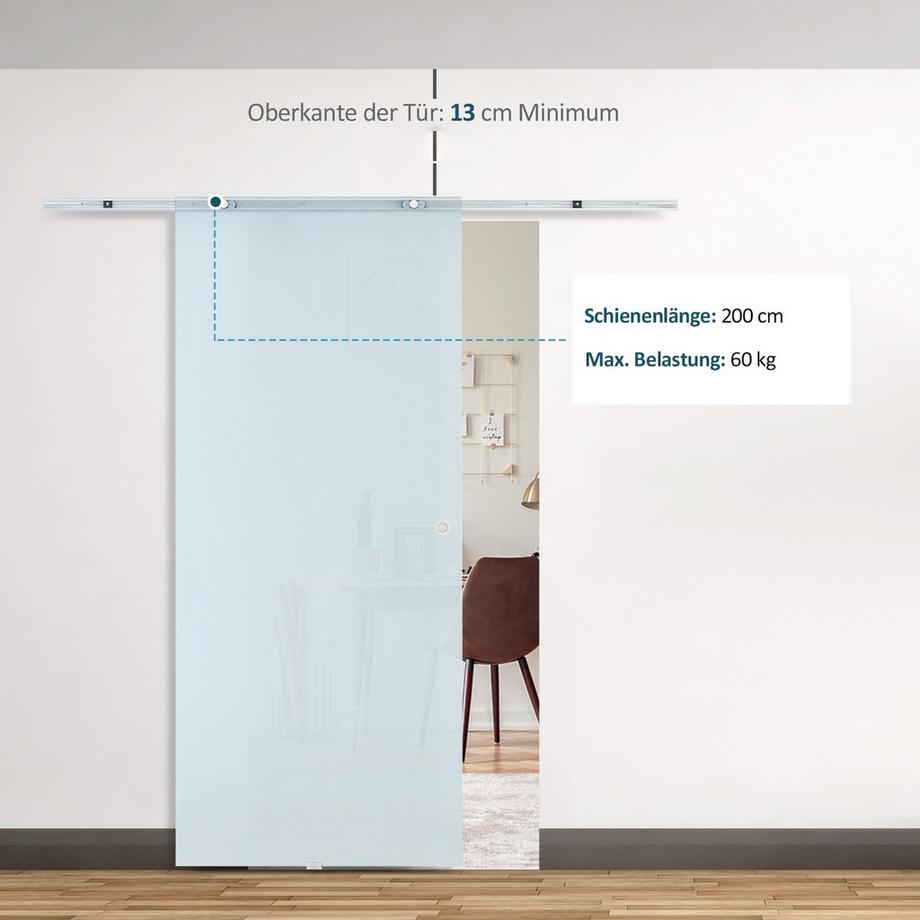 Northio  Porte Coulissante En Verre Porte Coulissante Porte Vitrée Pour Porte De Chambre, Verre Mat, 775/900/1025X2050 Mm 