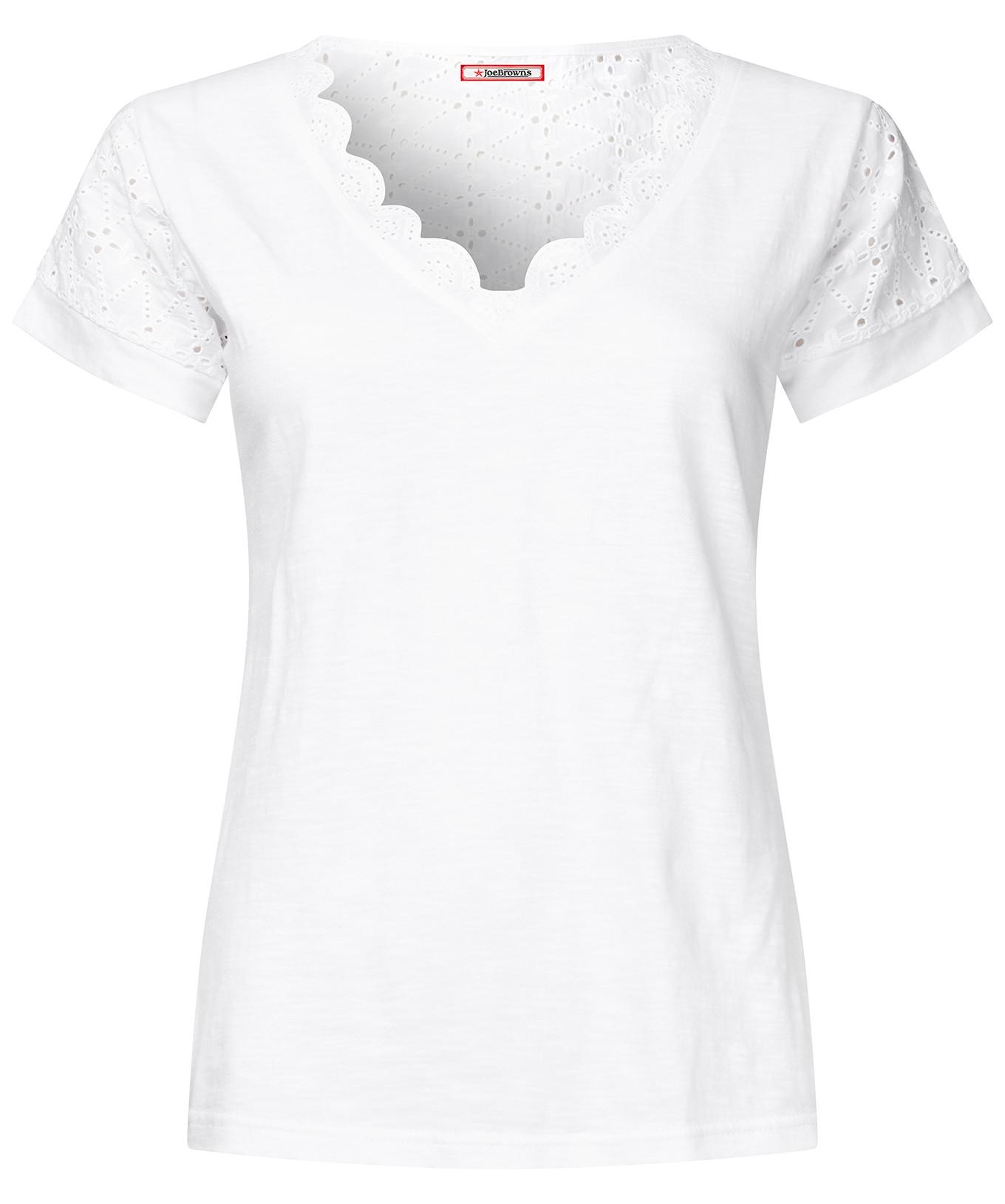 Joe Browns  Broderie-T-Shirt mit V-Ausschnitt 