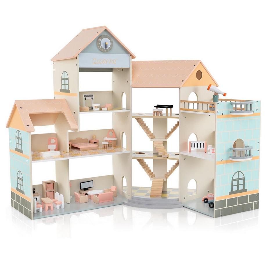 Puppenhaus aus Holz mit 41 Teilen