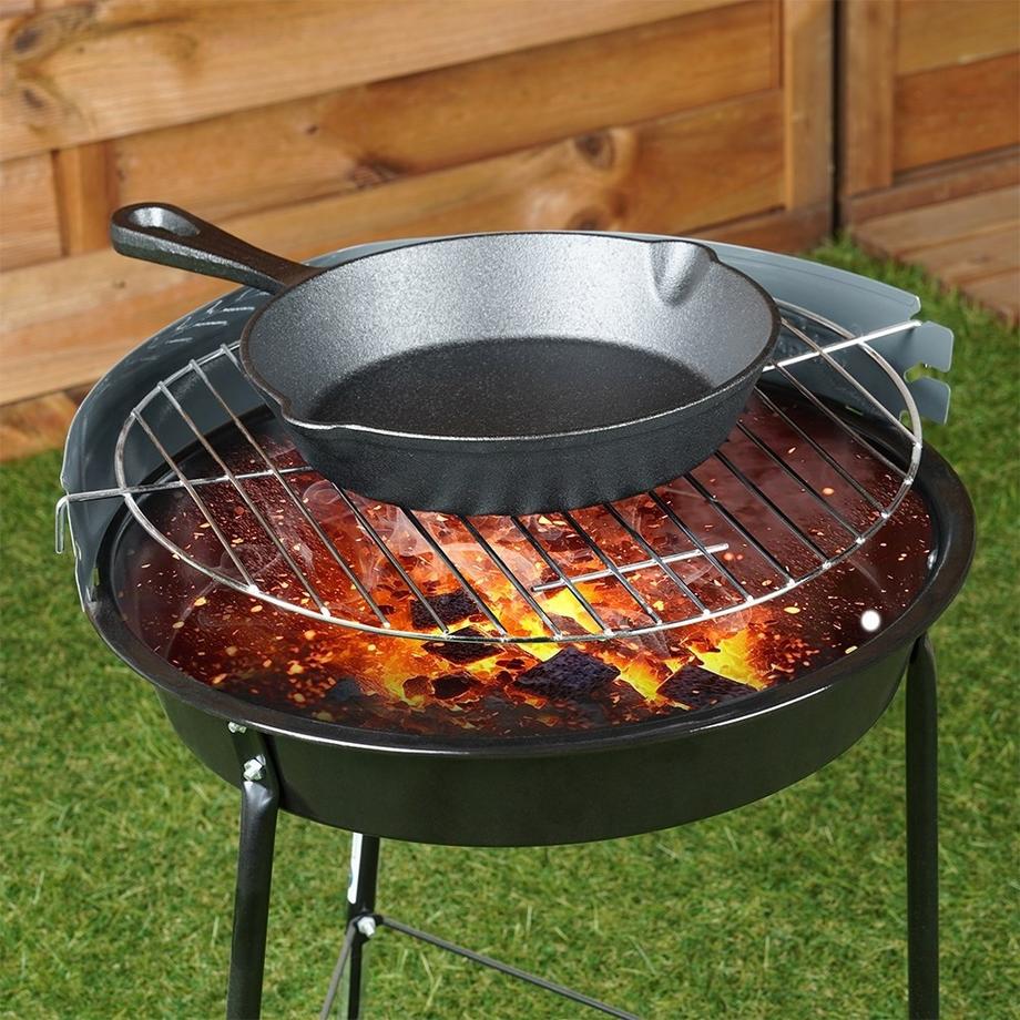 B2X  Poêle en fonte 20 cm avec couvercle en silicone pour induction et four 