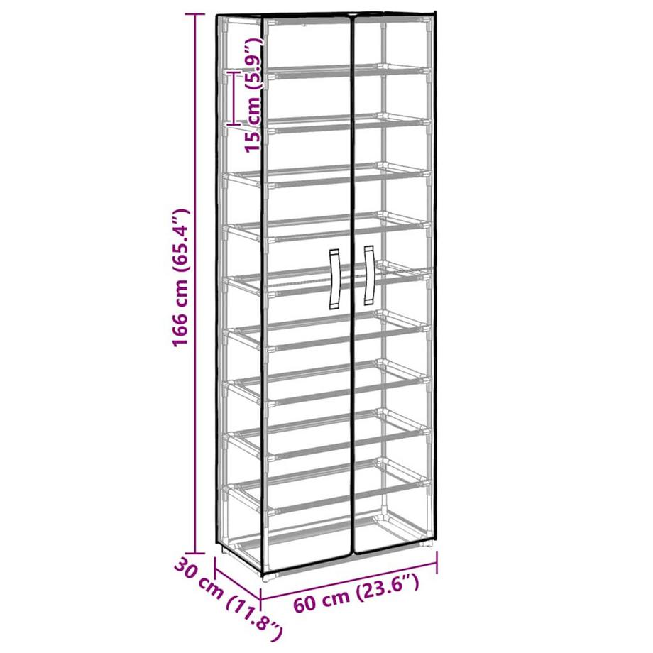 VidaXL Armoire à chaussures tissu  