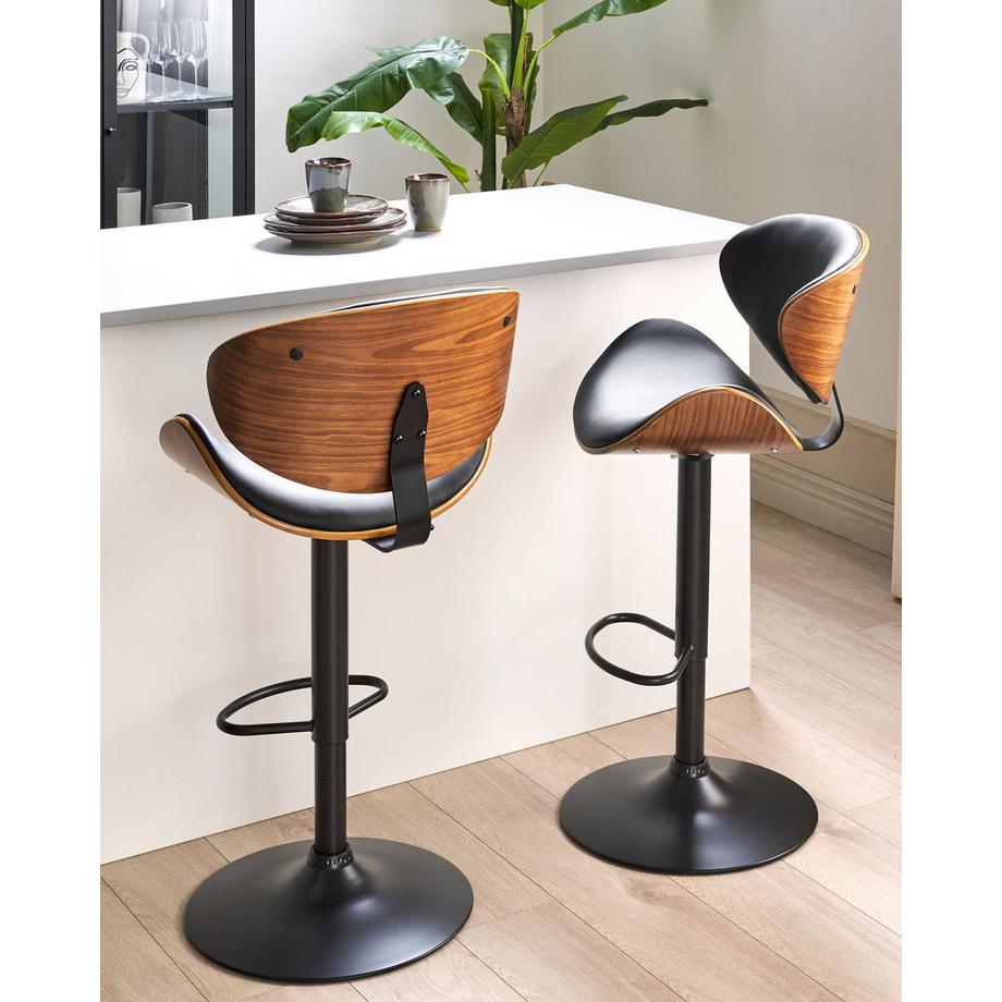 Beliani Set mit 2 Barstühlen aus Kunstleder  ROTTERDAM II  