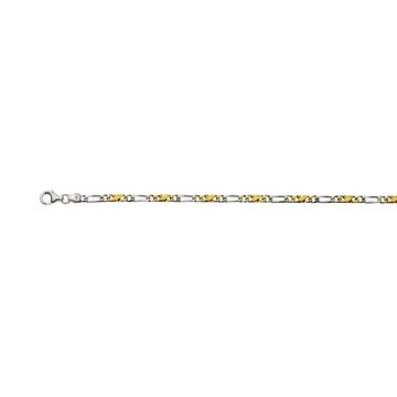 Bracelet Carrera/Figaro Bicolor Gelb-/Weissgold 750, 22cm, 3.5mm