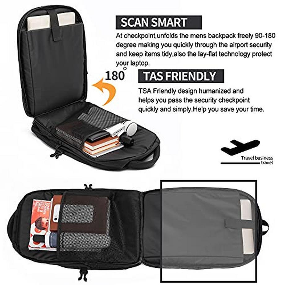 Only-bags.store Grosser Laptop Rucksack mit USB Ladeanschluss Wasserdicht  