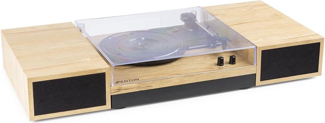 Fenton  RP165L Plattenspieler mit Lautsprechern, Holzoptik 
