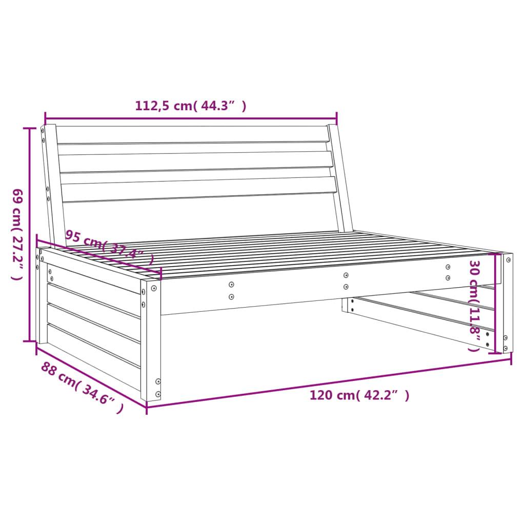 VidaXL Canapé central de jardin bois  