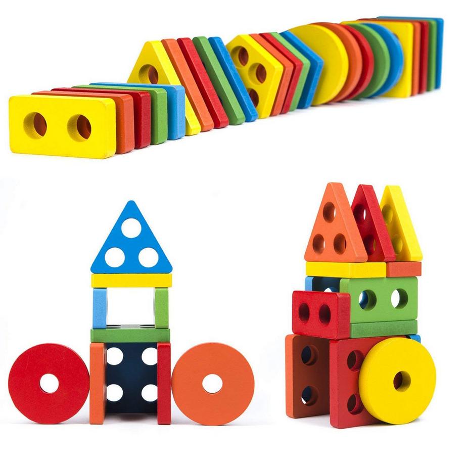 Activity-board  Hölzerne Puzzles Kinder Kleinkind Geometrisches Stapeln Spiel Farben und Formen Sortieren Spiel Lernspielzeug 