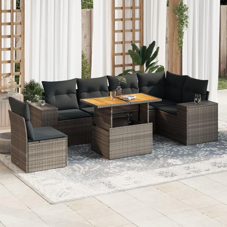 VidaXL set di divani da giardino Polirattan  