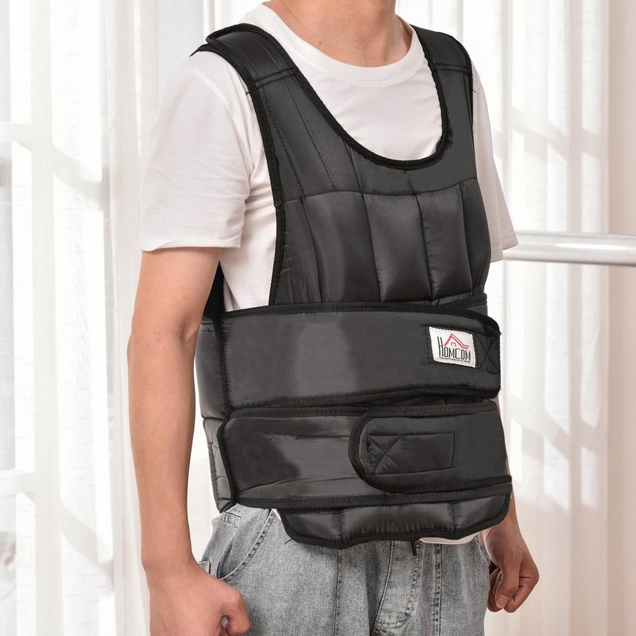 Northio  Gilet de musculation Gilet d'entraînement 30 kg avec 35 sacs de musculation, réglable, musculation, métal Oxford, noir, 60x50cm 