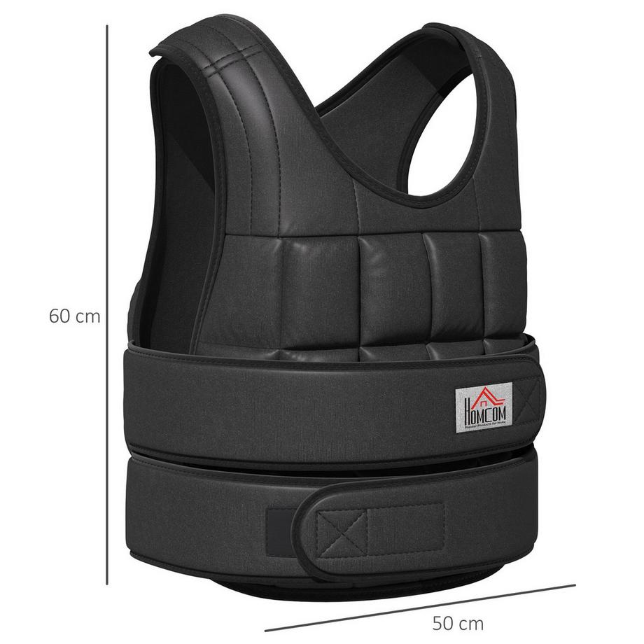 Northio  Gilet de musculation Gilet d'entraînement 30 kg avec 35 sacs de musculation, réglable, musculation, métal Oxford, noir, 60x50cm 