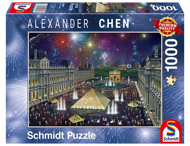 Schmidt Spiele  Puzzle Schmidt Feux d'artifice au Louvre - 1000 pièces - 12 ans et plus 